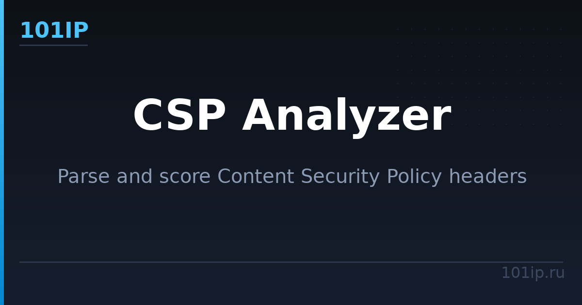 CSP Analyzer — анализ Content-Security-Policy | 101IP