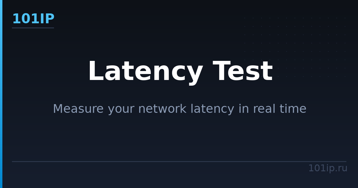 Latency Test — measure ping from browser to server | 101IP
