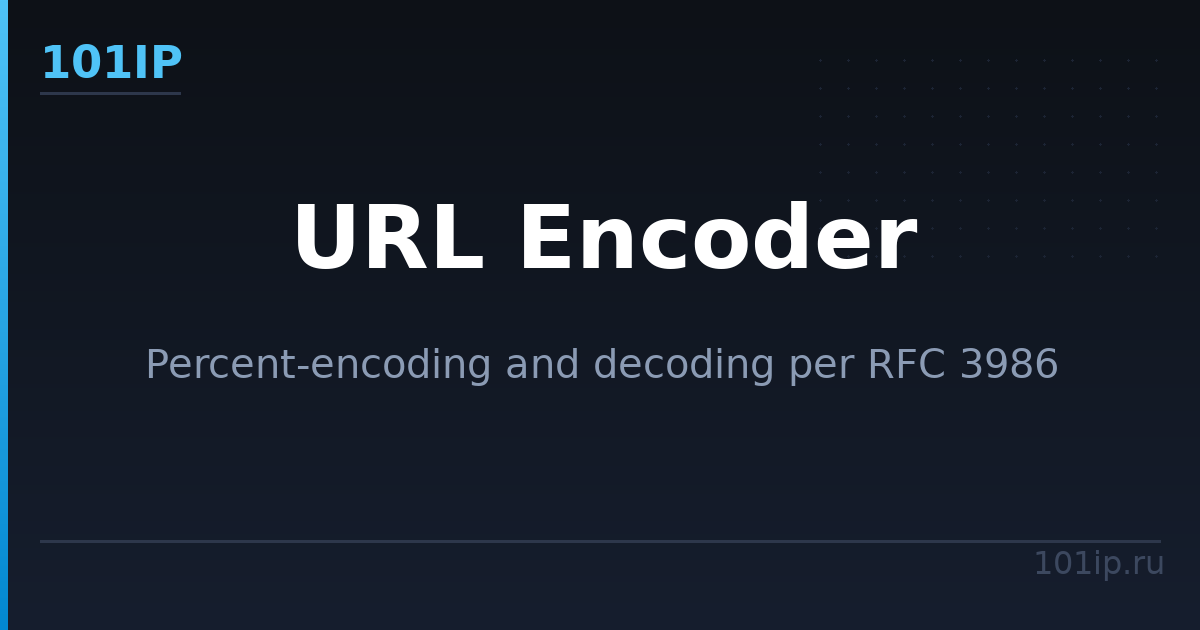 URL Encode / Decode онлайн — кодирование URL | 101IP